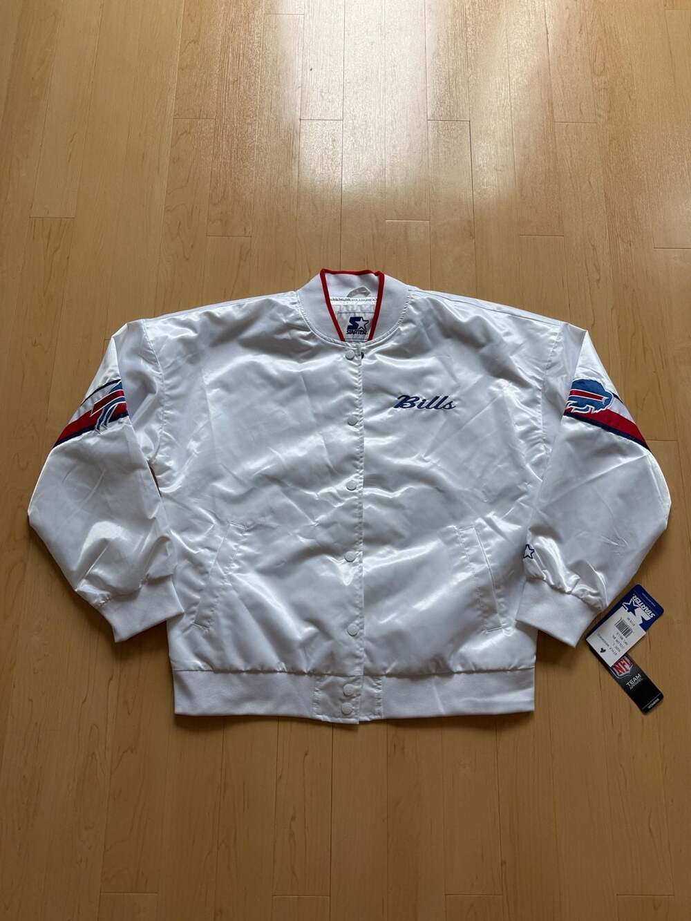 Starter Buffalo Bills Satin Jacket Size L White